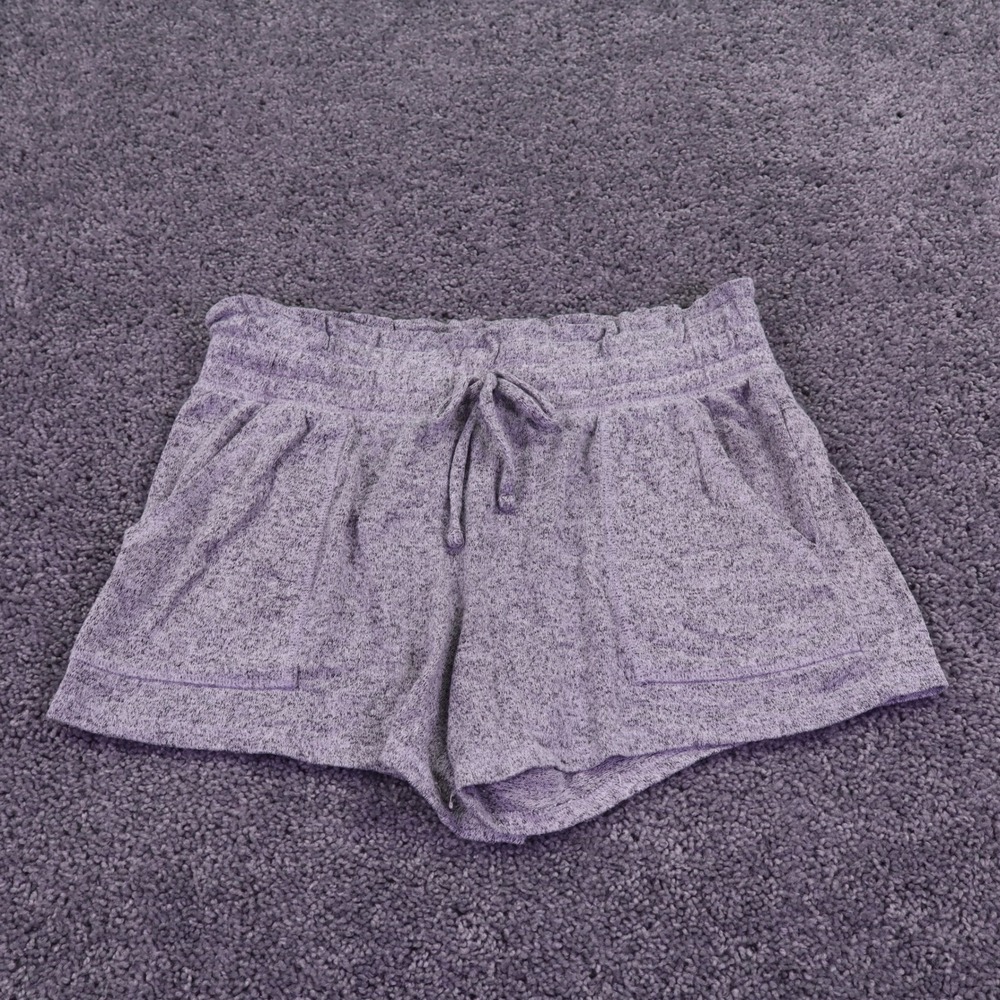 SO Lounge Life Shorts Womens Medium Gray Heathered Elastic Waist Drawstring
